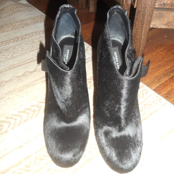 NEW Derek Lam black leather and cow hair booties, size 8 - Picture 10 of 11